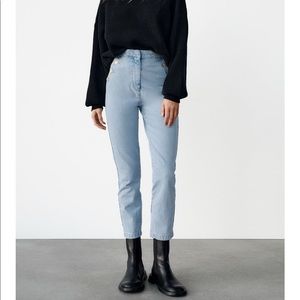 Zara denim with gold buttons